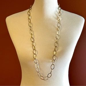 R.J. Graziano gold tone long chain link loop necklace can be wrapped around
